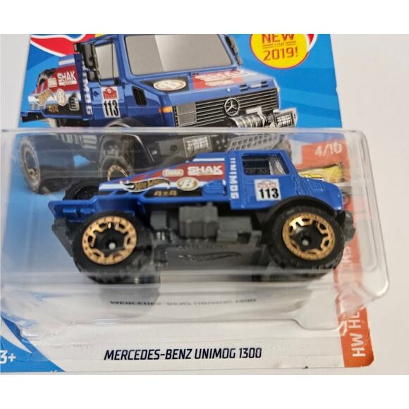 Mercedes-Benz Unimog 1300 Hot Wheels Year 2019 #7/250, HW Hot Trucks, Die Cast - Picture 3 of 6